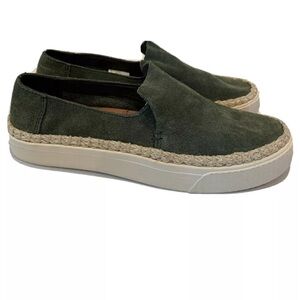 Toms Sunset Suede Green Olive Slip On Sneaker